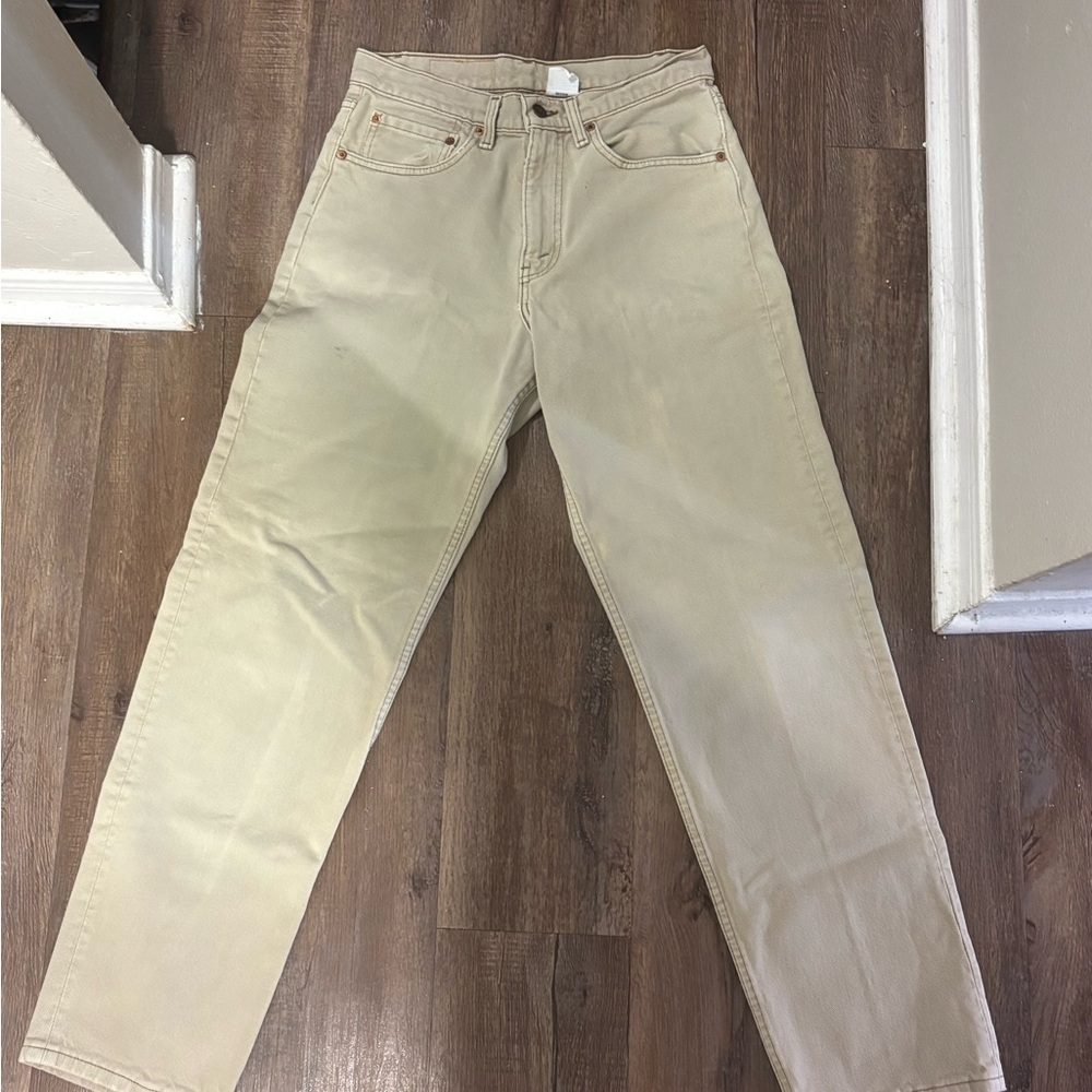 Vintage Levi's 555 Straight Leg Jeans in Light Beige 31x32